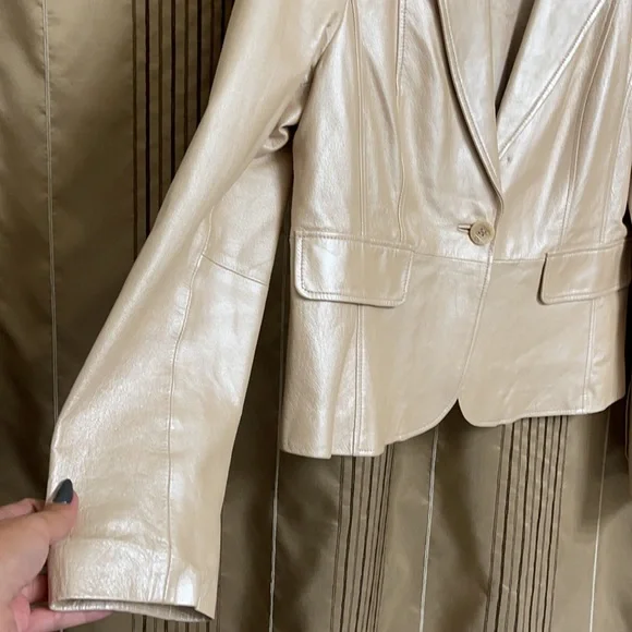 Worthington Cream Leather Jacket - Picture 3 of 11